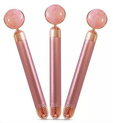 24K Beauty Bar Natural Rose Quartz Face Roller